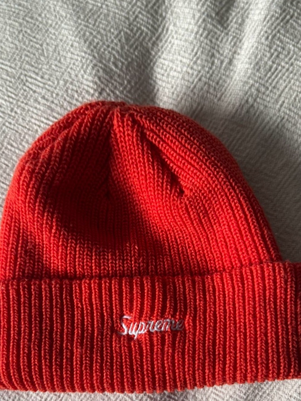Supreme Script Logo Beanie Orange Skully